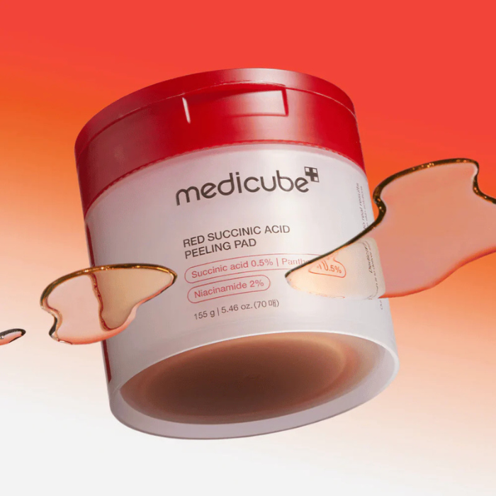 Medicube Red Succinic Acid Peeling Pad - šveičiamieji veido padeliai