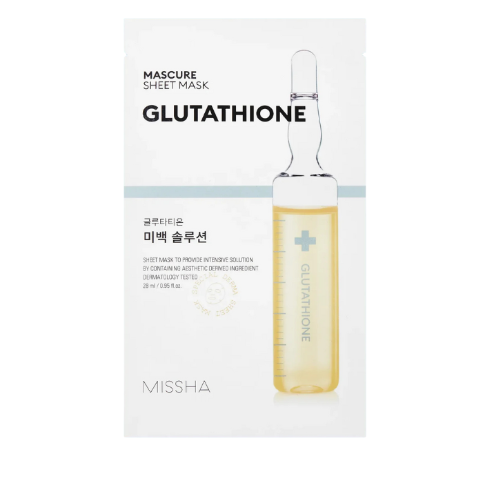 Missha Mascure Sheet Mask Glutathione - šviesinamoji lakštinė veido kaukė