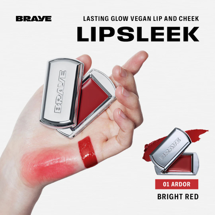 BRAYE Lipsleek - lūpų ir skruostų balzamas su spalva